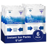 TenderGentle paquetes de hielo desechables, seis-pack, alivio rápido para lesiones menores.