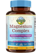 Terranics Magnesio 5en1 cápsulas 500 mg frasco, apoyo general y relajación ocasional.
