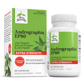Terry Naturally Andrographis EP80, cápsulas en bote, posible apoyo a hígado e inmunidad.