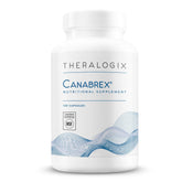 Canabrex Theralogix cápsulas palmitoiletanolamida, vista de botella, apoyo a articulaciones y movilidad.
