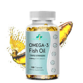 TheraSuva Omega-3, botella, referencia visual del tamaño de la dosis para un suministro sostenible.