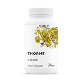 THORNE Vitamina D-10000: cápsulas en frasco, posible apoyo a la salud ósea