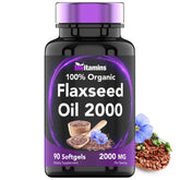 tnvitamins aceite de linaza orgánico en botella, fuente de omega-3 para uso diario.