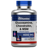 tnvitamins Glucosamina Condroitina MSM: cápsulas en botella para movilidad diaria.