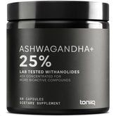 Toniiq Ashwagandha: botella de cápsulas para uso diario y apoyo al bienestar