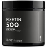 Toniiq Fisetina 500 mg, cápsulas en botella, mejora la absorción con MCT