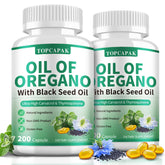 TOPCAPAK aceite de oregano en cápsulas, apoyo inmunológico diario.