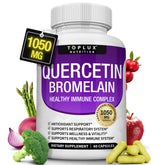 Toplux Quercetina con Bromelina y Zinc en botella de cápsulas para apoyo diario del sistema inmune