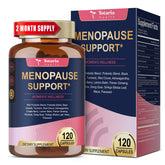 Totaria: botella de cápsulas para menopausia, apoyo potencial al equilibrio hormonal y bienestar diario.