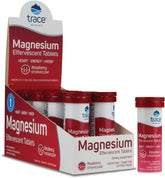 Trace Minerals Magnesium Effervescent en bote sabor frambuesa para energía diaria