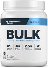 Envase de Transparent Labs Bulk Pre-Entrenamiento para entrenamientos intensos