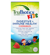 TruBiotics para niños: tabletas sabor fresa que apoyan la digestión diaria.