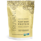Truvani proteina de guisante banana canela en pote para batidos energizantes.