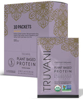 Proteína de guisante Truvani sin sabor en empaque individual para viaje