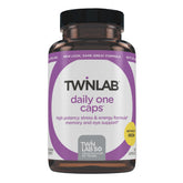 Twinlab Daily One cápsulas Sin Hierro, botella frontal que apoya la toma diaria.