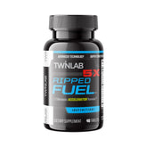 Twinlab Ripped Fuel: botella en primer plano para energía sostenida durante entrenamientos.