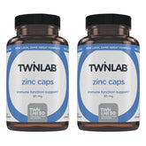 Twinlab Zinc Caps, botella frente: apoyo a la salud general y sistema inmune