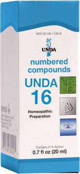 UNDA 16 Compuestos Numerados, botella, apoyo al equilibrio diario