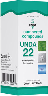 UNDA 22 Compuestos Numerados, botella con cuentagotas para uso diario