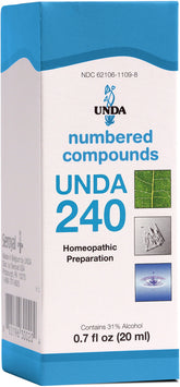 UNDA 240 Compuestos Numerados - botella: apoyo al equilibrio corporal y bienestar general