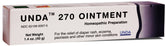 UNDA 270 Ungüento, frasco visible, cuidado diario de la piel y relajación suave.