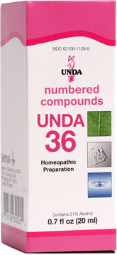 UNDA 36 compuestos numerados, botella de 20 ml, uso diario práctico para bienestar general.