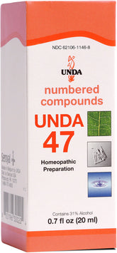 UNDA 47 Compuestos Numerados, botella, uso diario suave para equilibrio.