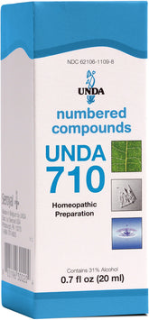 UNDA 710 Compuestos Numerados, frasco de botella; posible apoyo al equilibrio general.