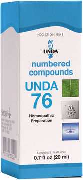 UNDA 76 Compuestos Numerados, botella: posible apoyo al bienestar general.