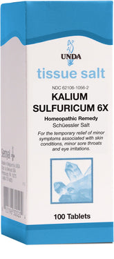 UNDA Kalium Sulfuricum 6X en botella, apoyo diario para balance celular.