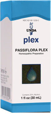 UNDA Passiflora Plex — botella: posible apoyo para irregularidades del sueño