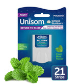 Paquete de 21 tiras Unisom Simple Slumbers en menta fría para dormir mejor.