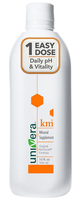 Univera km: potasio líquido para equilibrio diario y vertido fácil.