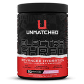ElectraShred de Unmatched, polvo de hidratación avanzada para sesiones de entrenamiento.