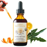 Urban Moonshine Bitters cítricos: botella para apoyo digestivo.