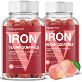 VEGEPOWER gomitas hierro durazno, fácil consumo diario.