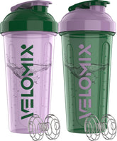 Velomix dos-pack-botellas proteina 28 onzas, ideal para batidos rápidos y sin derrames.