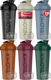 VELOMIX Pack de 6 botellas 28oz en tono tierra a prueba de fugas para entrenamiento diario.