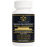 Venasolla magnesium glicinato frasco visto de frente para rutina diaria