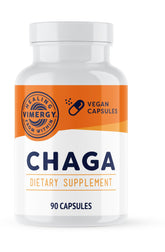 Vimergy Chaga cápsulas: envase visible para uso diario y apoyo antioxidante.