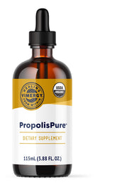 Vimergy PropolisPure frasco vertido para apoyo inmune y respiratorio.