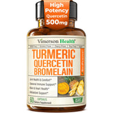 Quercetina con Bromelina y Curcumina de Vimerson Health en caja, apoyo al sistema inmunológico.