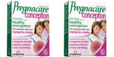 Vitabiotics Pregnacare Concepción, empaque de dos unidades, apoyo diario para la salud reproductiva.