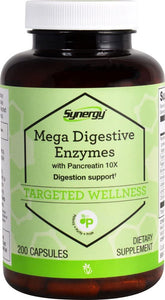 Vitacost Synergy: cápsulas Pancreatina 10X para apoyar la digestión diaria.