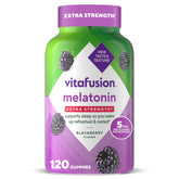 Vitafusion Melatonina: botella con gomitas para apoyar el ritmo circadiano.