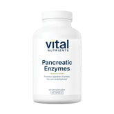 Vital Nutrients enzimas pancreáticas 1000mg frente: soporte digestivo suave tras comidas.