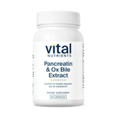 Vital Nutrients Pancreatina Ox Bile: cápsulas para apoyar digestión de proteínas y grasas.