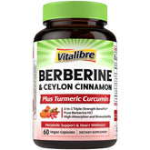 Vitalibre Berberina envase cápsulas, posible apoyo al metabolismo y energía diaria.