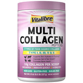 Vitalibre Multi Colageno Polvo en envase 8oz para uso diario y piel saludable.