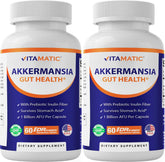 Vitamatic Akkermansia muciniphila cápsulas liberación retardada para soporte diario de la salud intestinal.